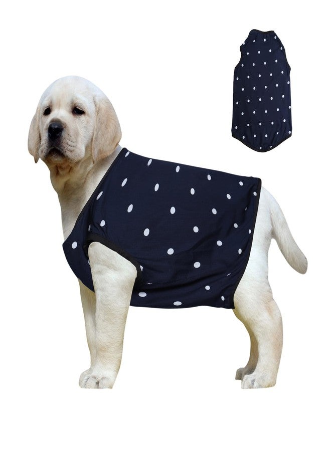 Western Era Funky Soft Cotton Dog T-Shirt | Comfortable & Breathable Dog Clothing | Sleeveless Vest Puppy Outfit |(Polka Blue) (Large - 20inches) - Image 1